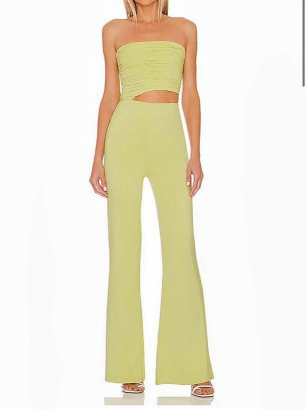 Revolve Green Wide Leg Jumpsuit Like New
